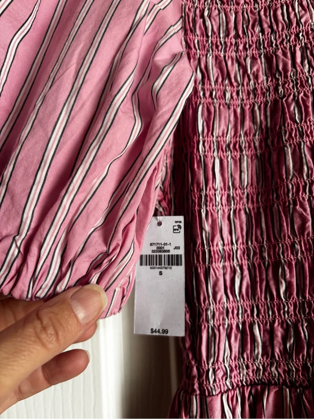 Women’s Pink Striped Smocked Dress
